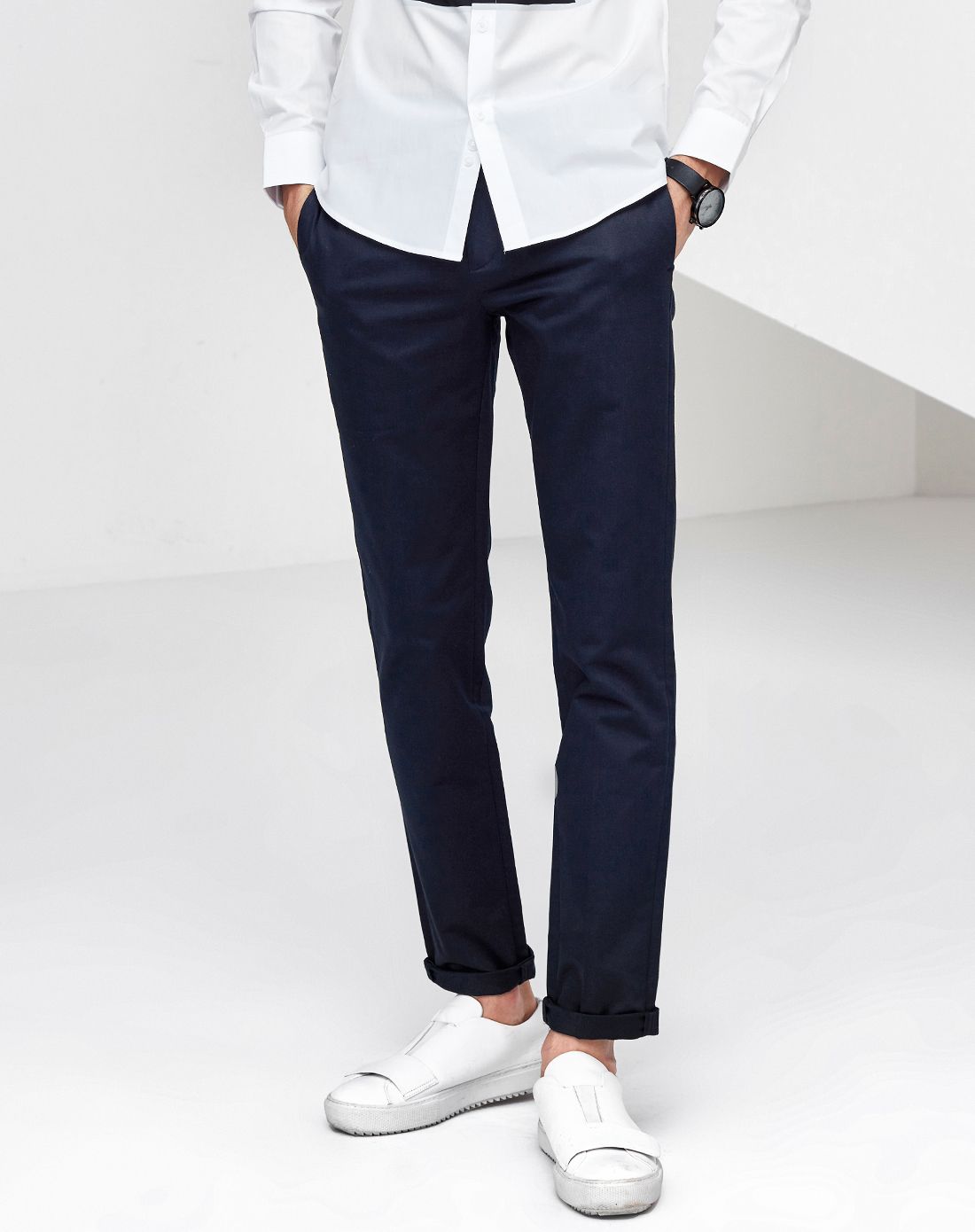 藏青色休闲百搭长裤