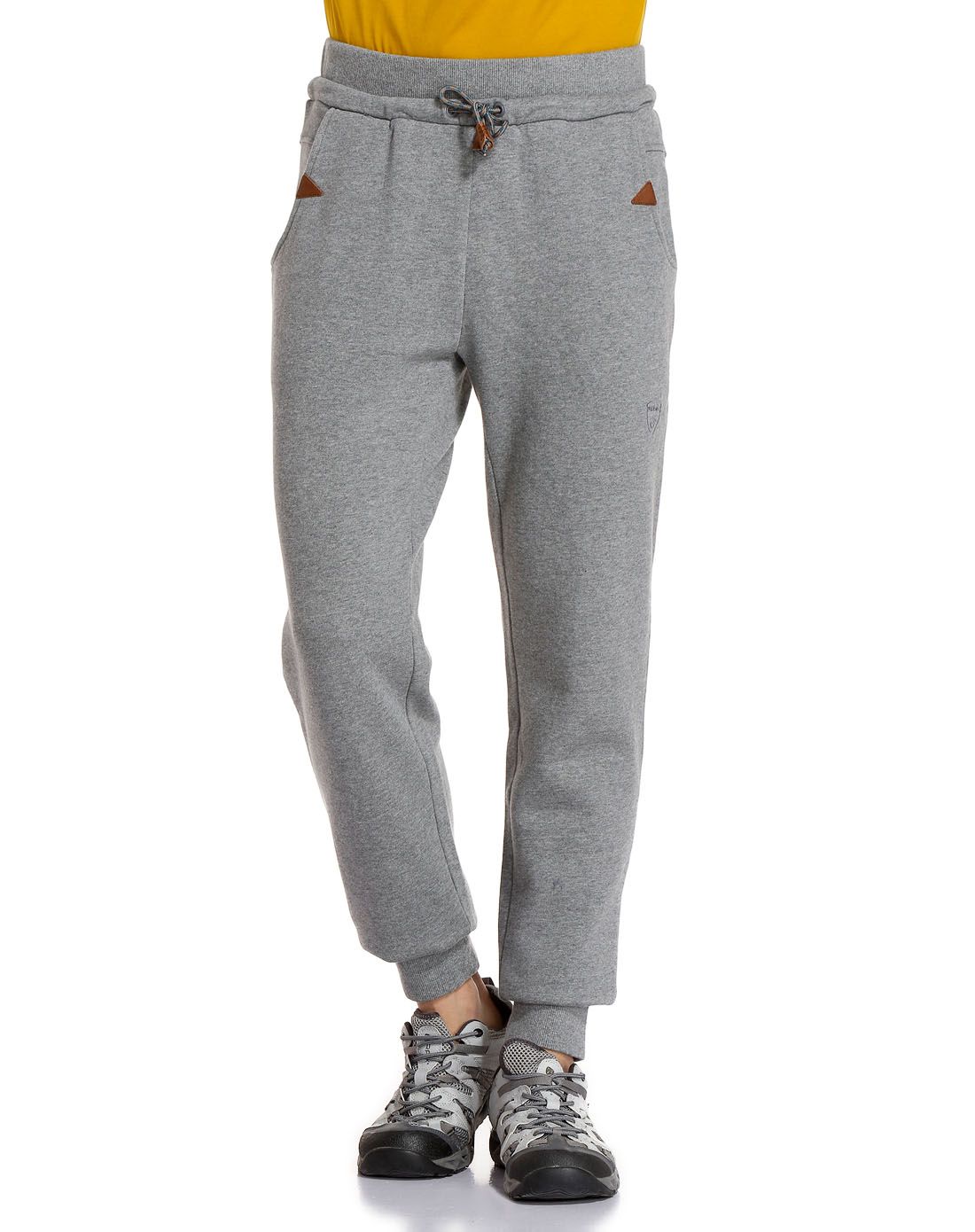 棉质 男式浅麻灰色卫裤 休闲动感