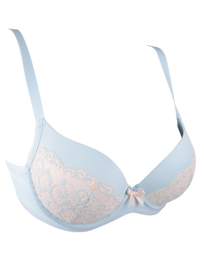 安莉芳集团旗下安朵内衣专场安朵时尚聚拢诱惑3/4厚杯文胸蓝色hb0918