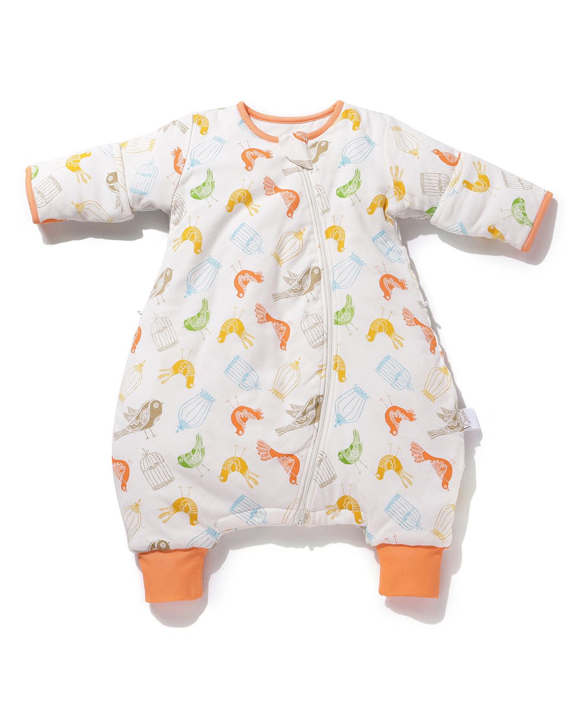 斜襟分腿可拆袖双层睡袋(知更鸟橙色)