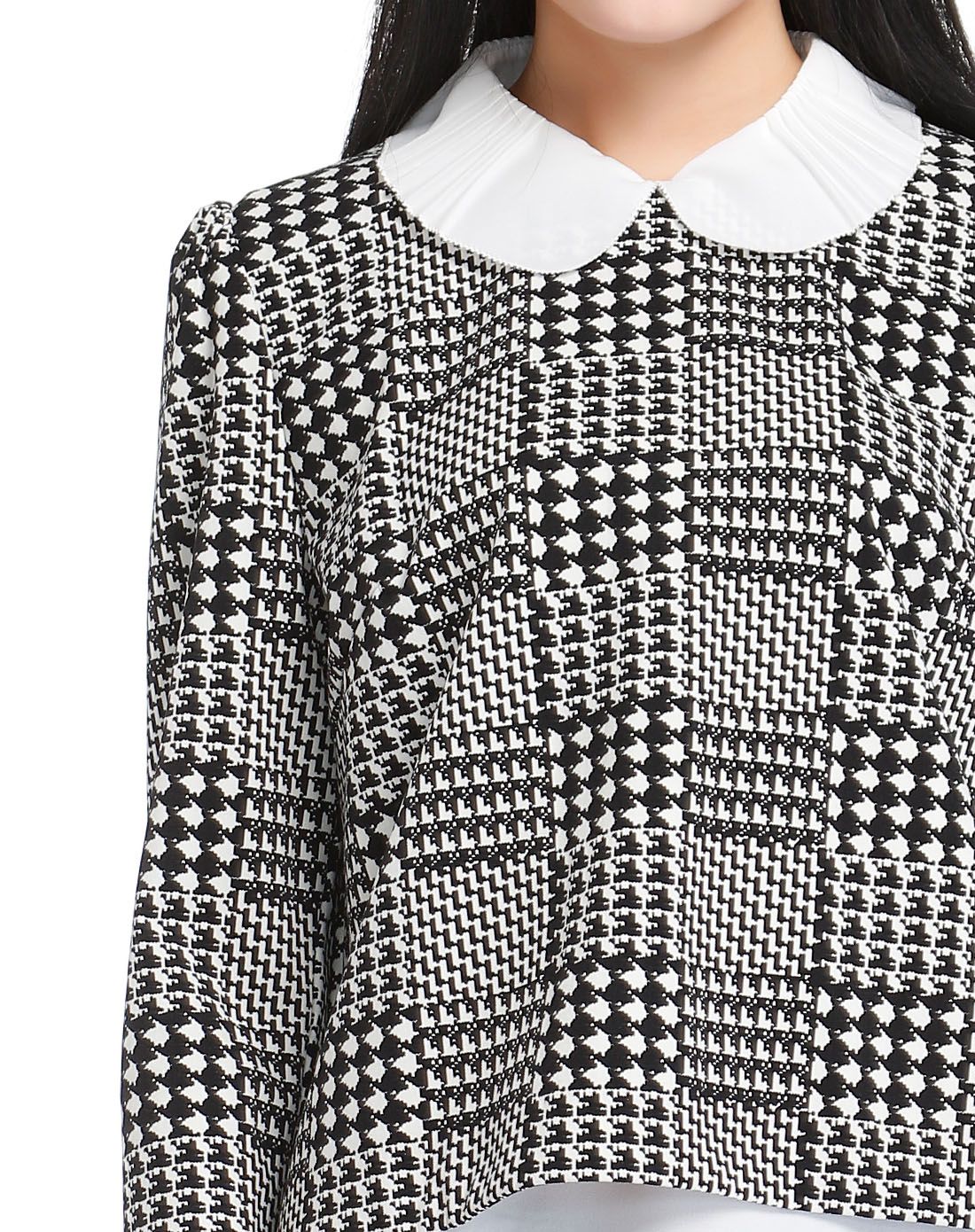 黑白千鸟格两件套