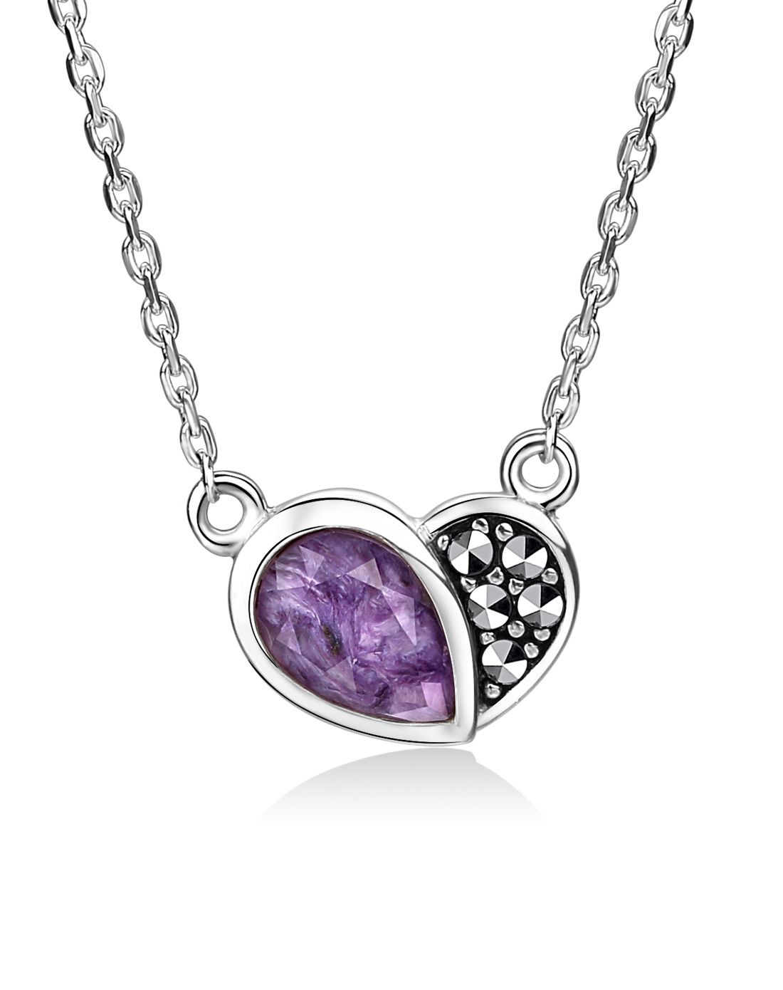 曼古银【心欢】s925银复古心形项链