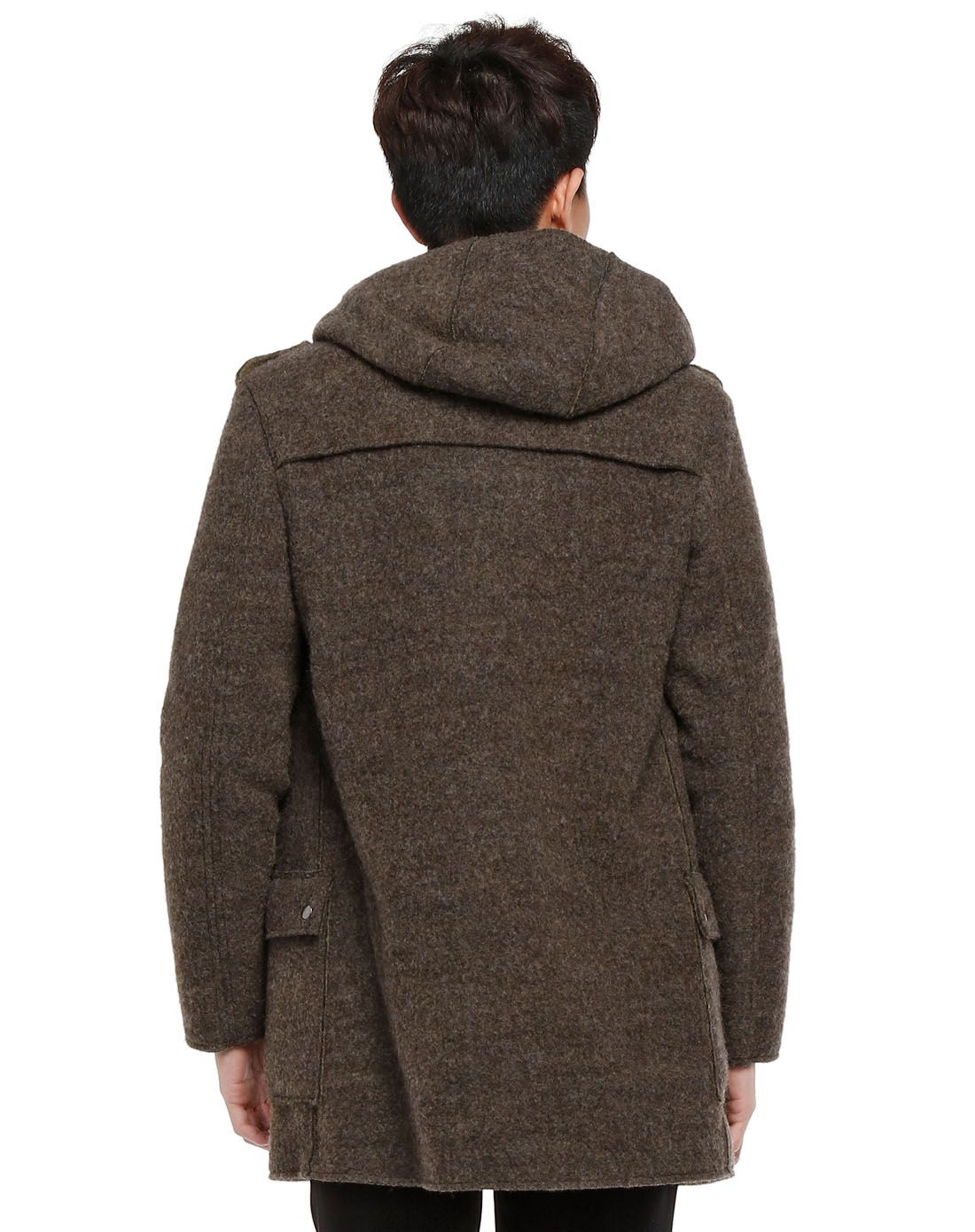 灰啡色英伦风潮流长袖大衣