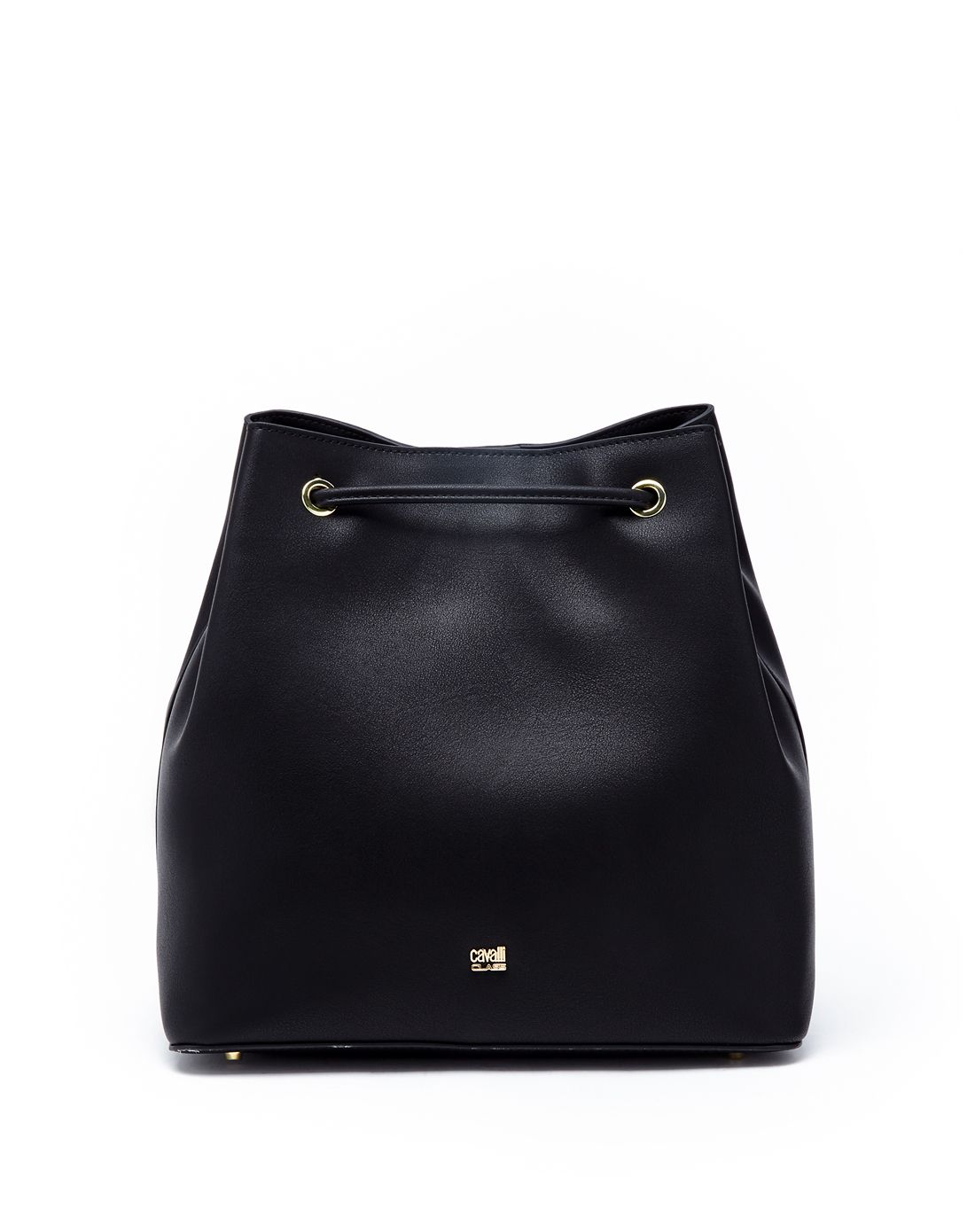 cavalli class女款黑色仿皮革水桶包