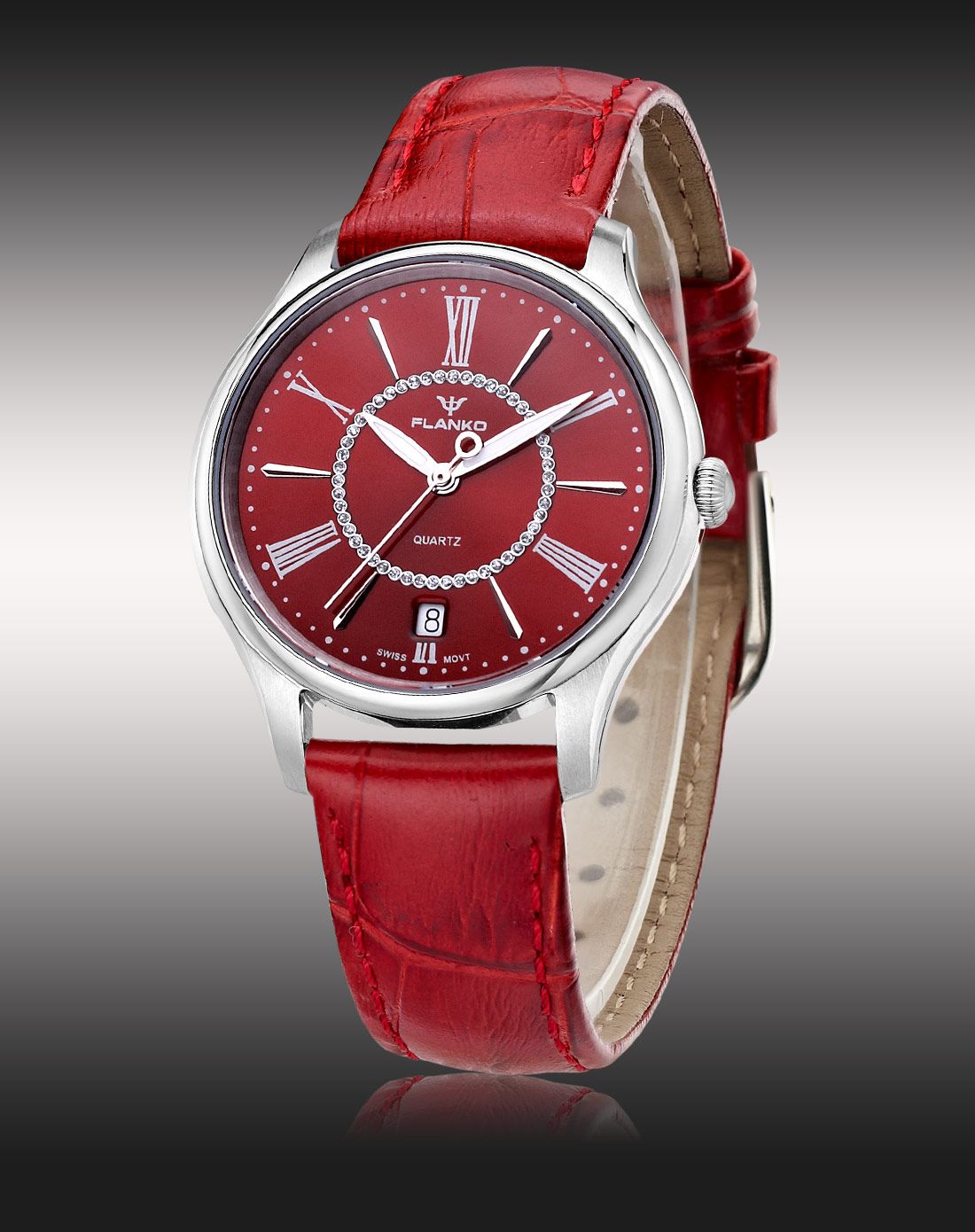 专柜新款 瑞士石英机芯真皮带蓝宝石防水商务女款