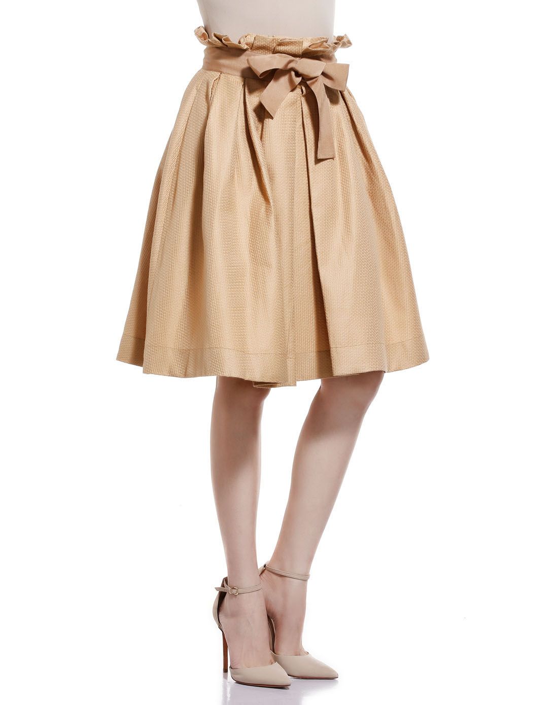 女款卡其色淑女时尚裙子