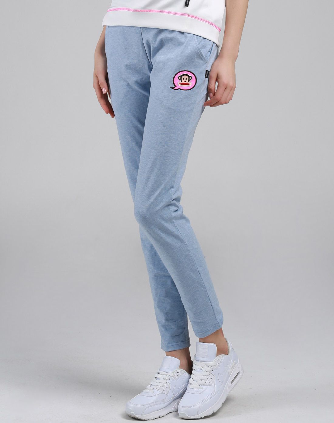 大嘴猴paul frank女装潮流运动专场女款灰蓝长裤 简约休闲pfpt152123