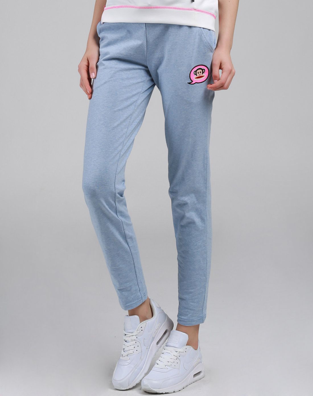 大嘴猴paul frank女装潮流运动专场女款灰蓝长裤 简约休闲pfpt152123