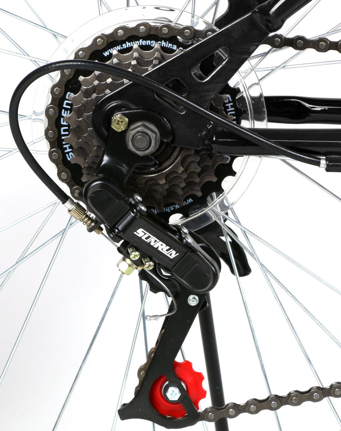 shita 26寸黑色转把21s变速v刹避震山地车feiyin26