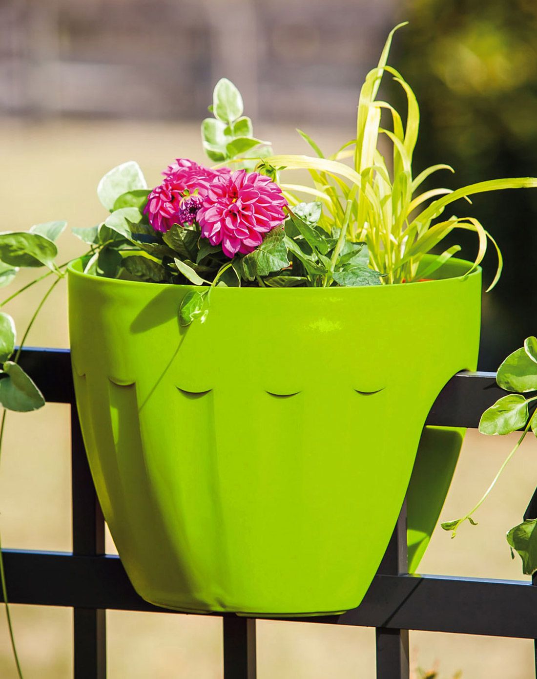 30*30cm超大可调节松紧导轨嵌入式种植花盆-绿色