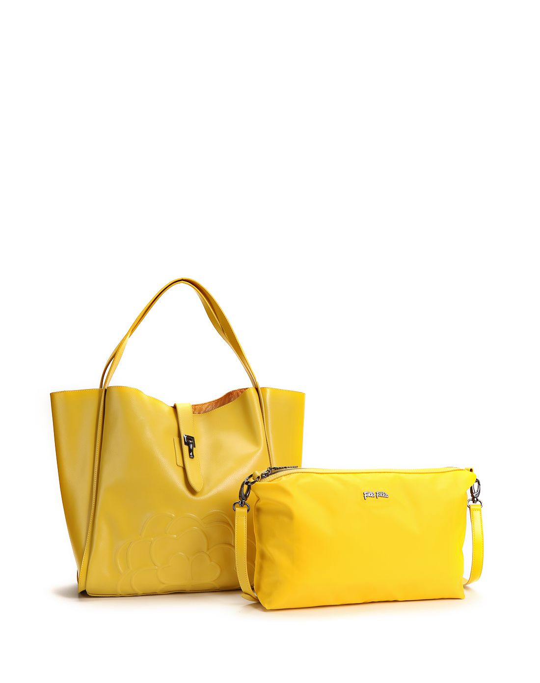 folli follie 黄色四叶草图案时尚子母包