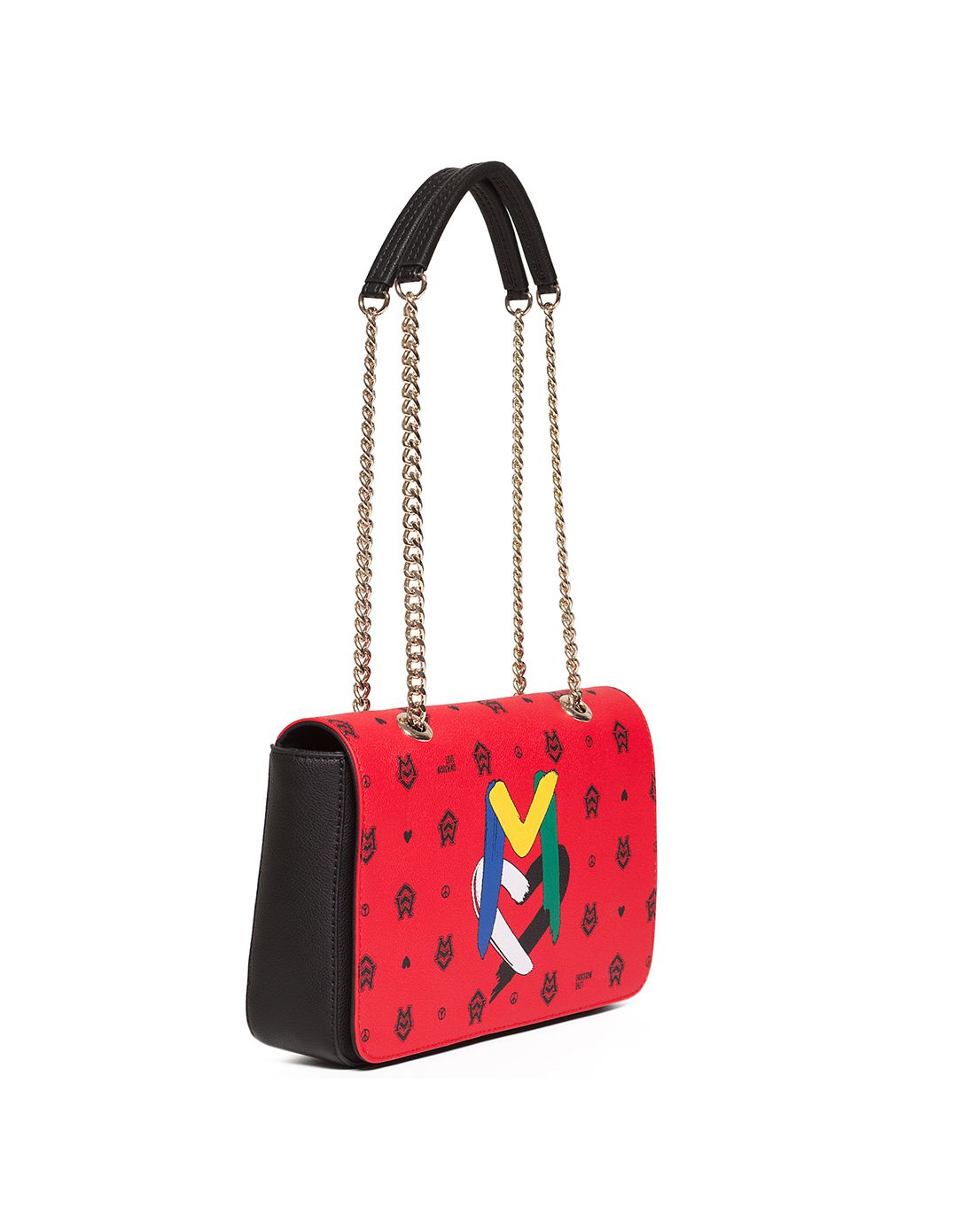 love moschino女款红色趣味印花图案单肩包