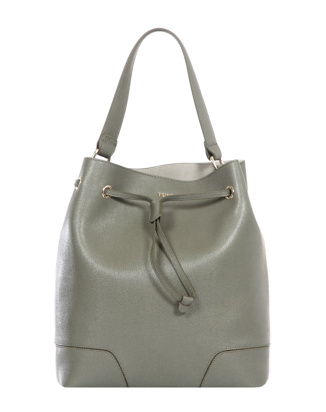 > furla 牛皮单肩包 烟灰绿