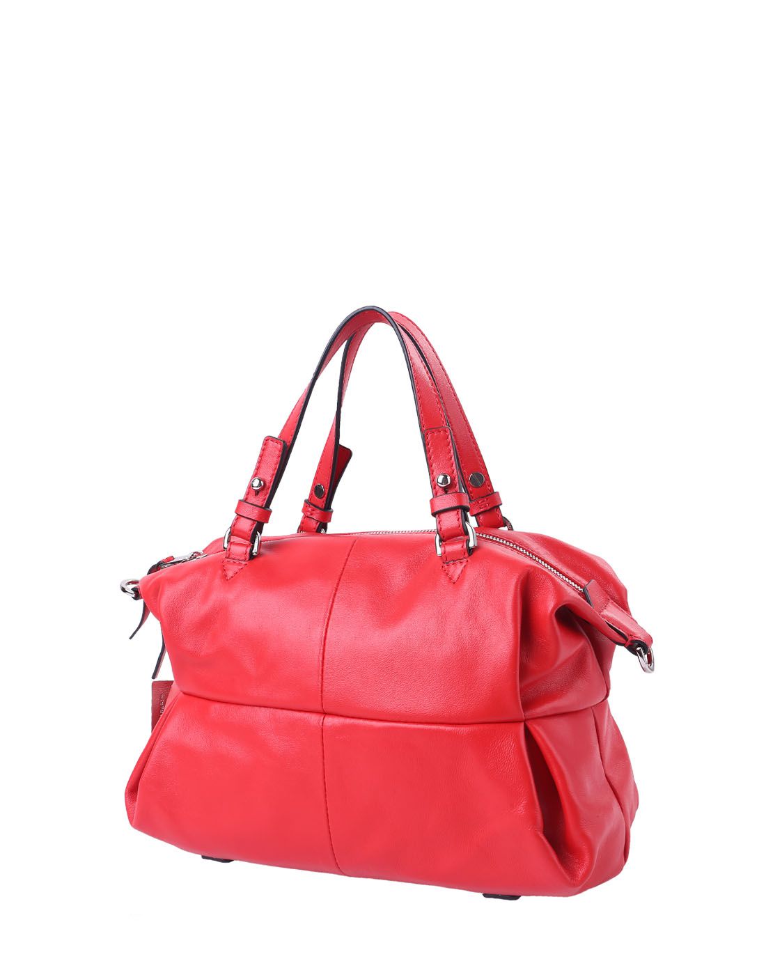 女款红色红色羊皮革单肩包