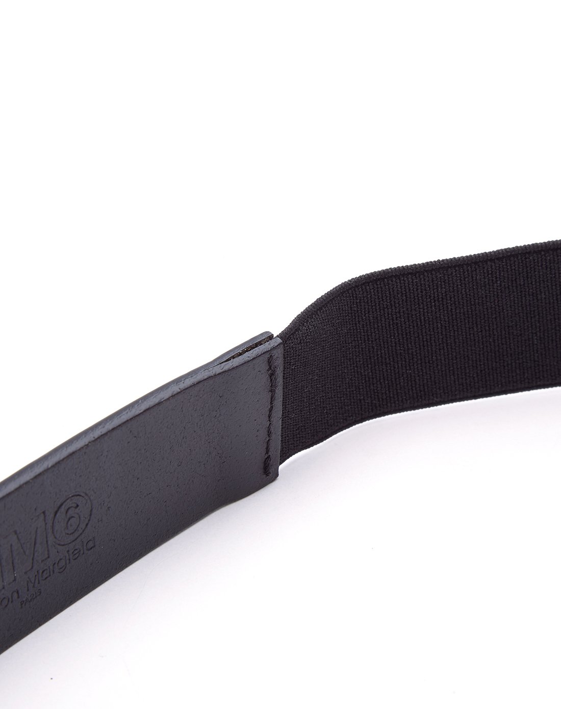 女款黑色皮革弹力腰带