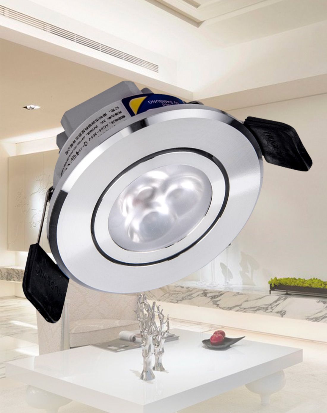 三星芯片led天花灯射灯3只装开孔56-60