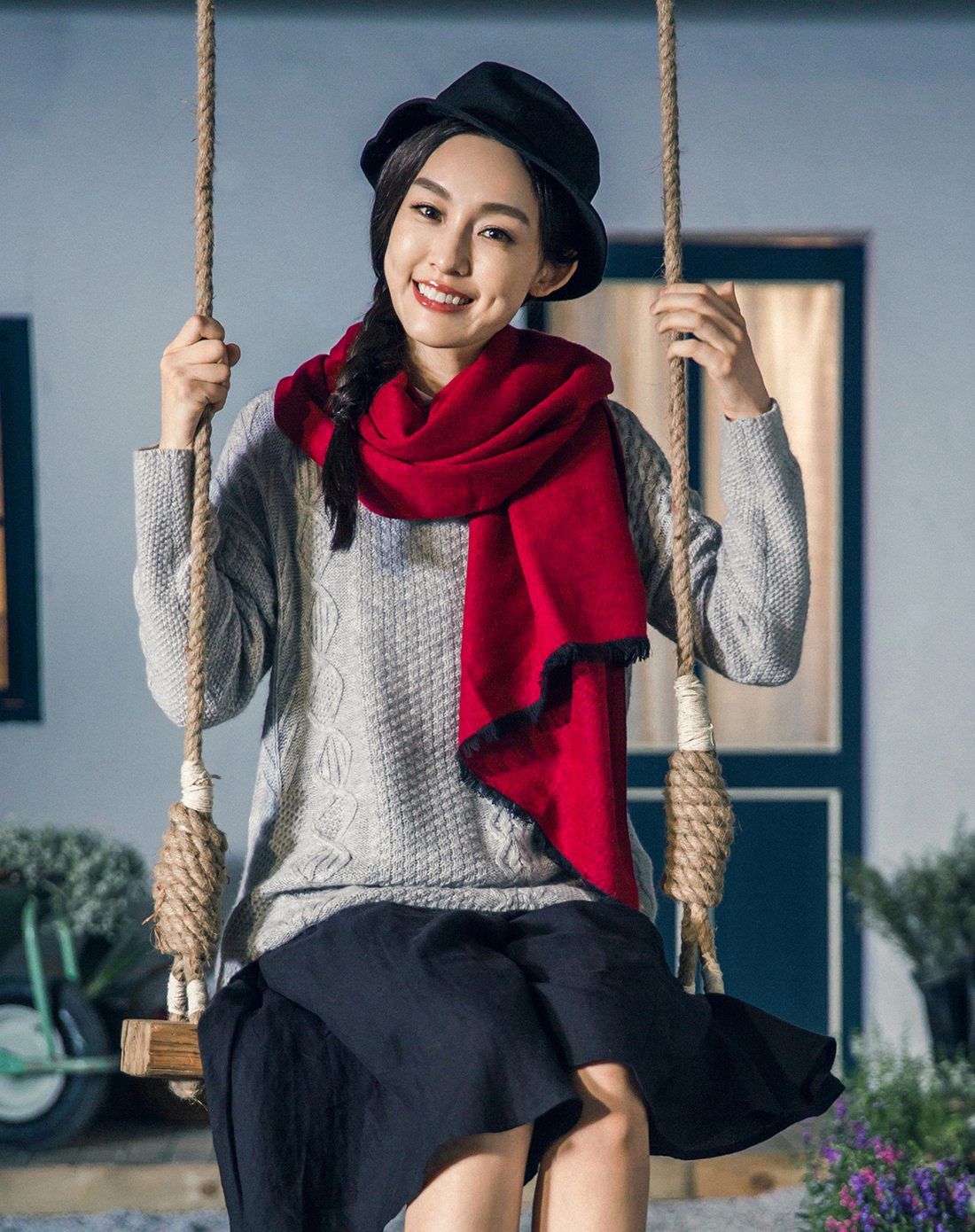 茵曼范玮琪同款女士羊毛围巾秋冬季披肩围脖两用围巾