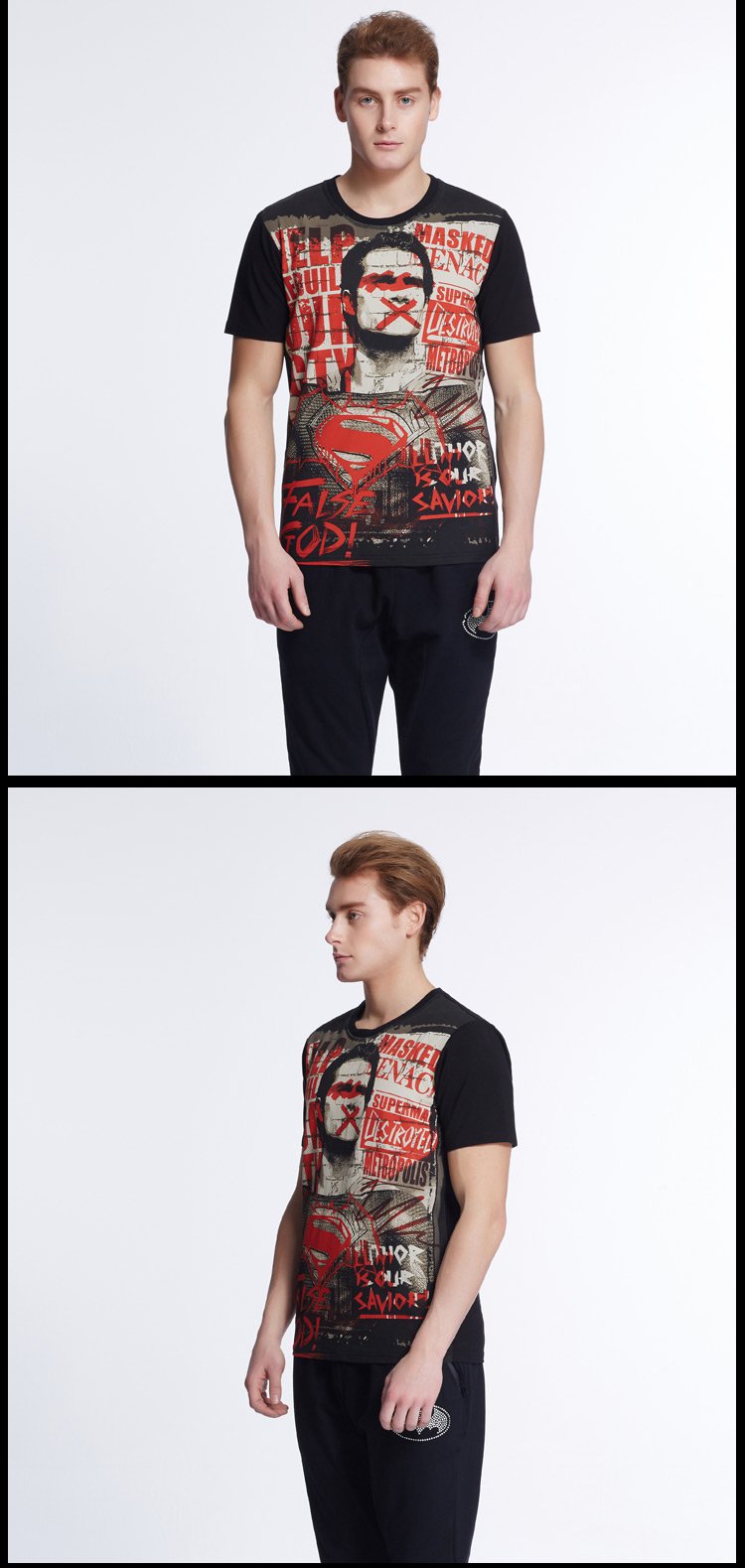 美国dc超级英雄系列潮牌服饰专场蝙蝠侠/batman系列圆领短t黑色bsmts