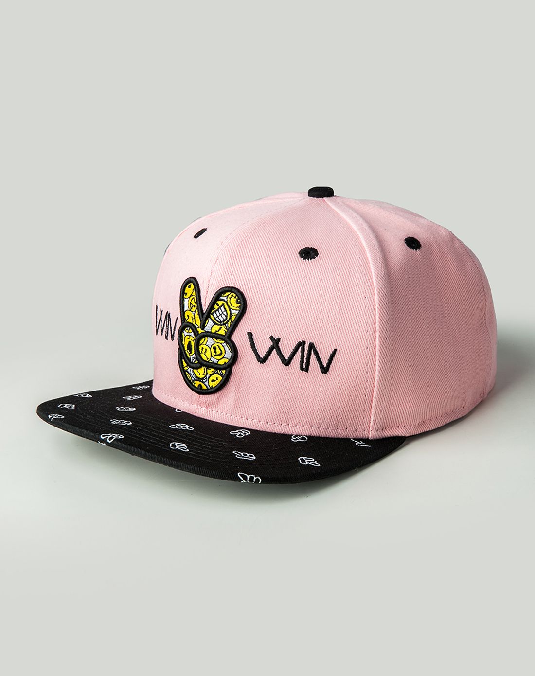 smileyworld&smiley潮搭浅粉色胜利手势棒球帽cap-yeahlightpink_唯品