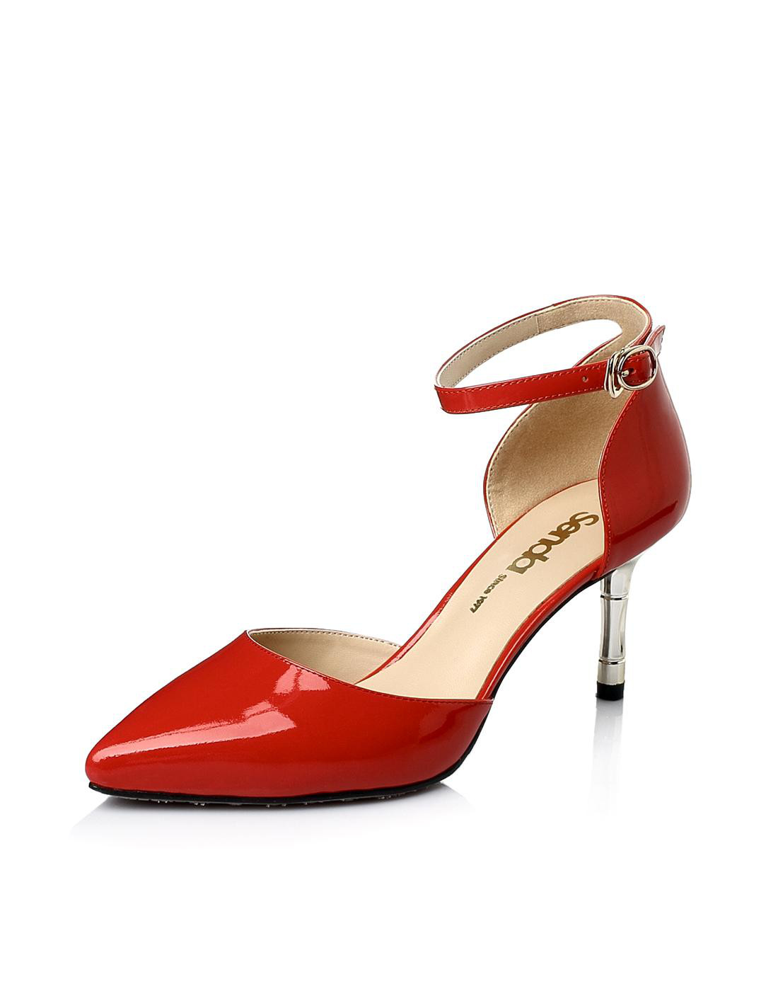 森达senda女鞋专场 森达春季时尚牛皮细跟中空女高跟鞋