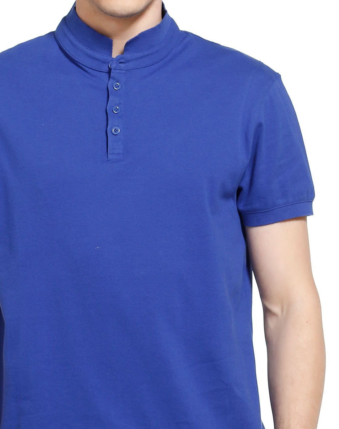 avant premiere homme中蓝色简单百搭短袖polo衫