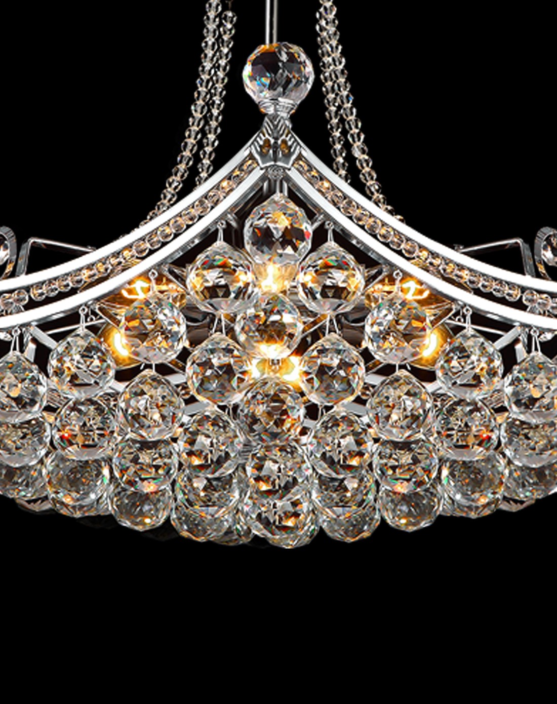 菱形水晶餐厅吊灯 k9水晶球 64cm