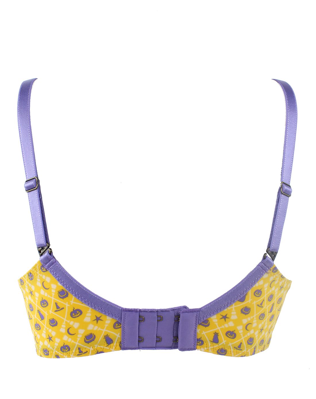 安莉芳集团混合品牌内衣专场芬狄诗fandecie黄/紫色印花3/4上薄下厚杯