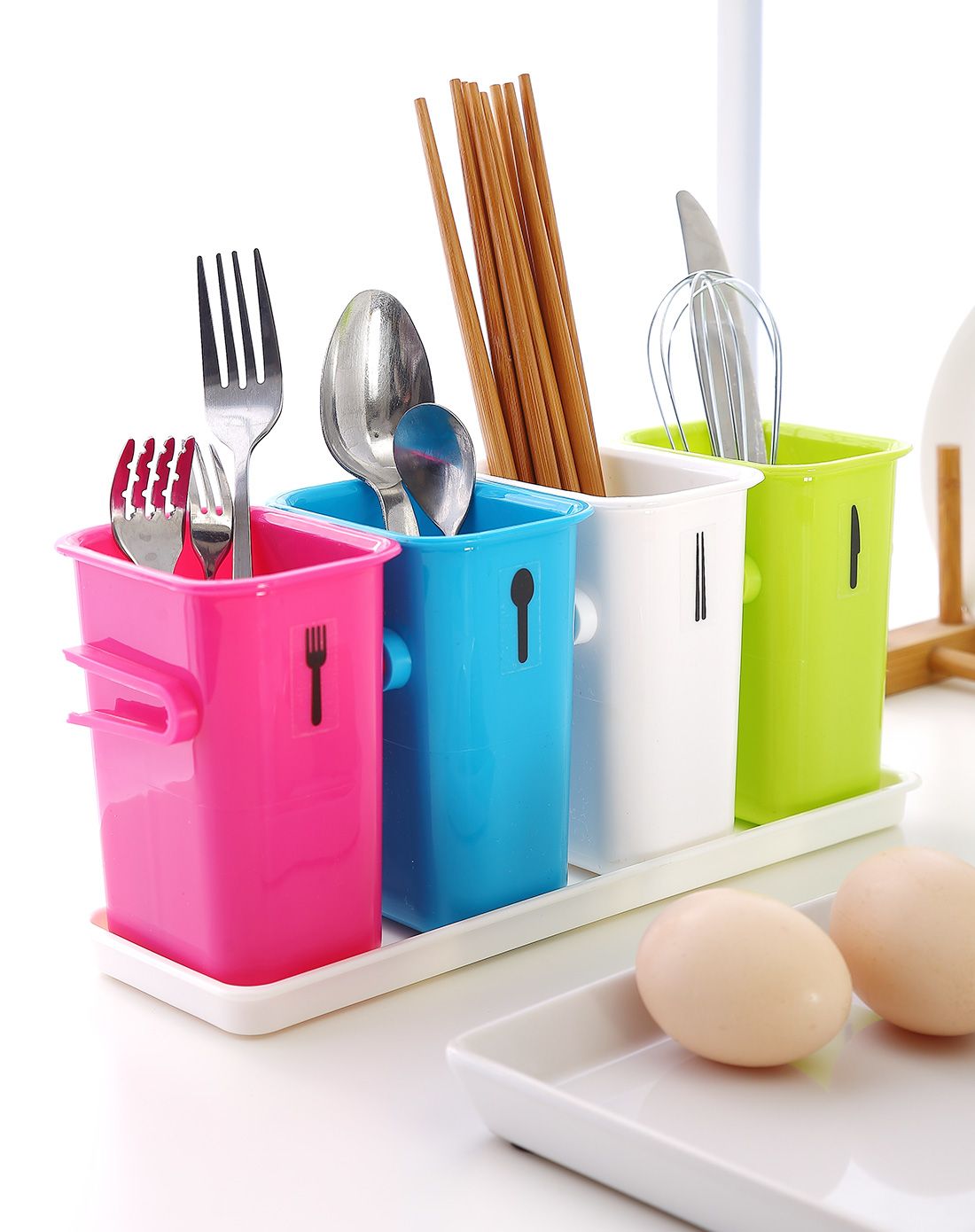 jm家居用品专场jm专利款韩式多用途带沥水收纳餐具炫彩组合整理盒bh