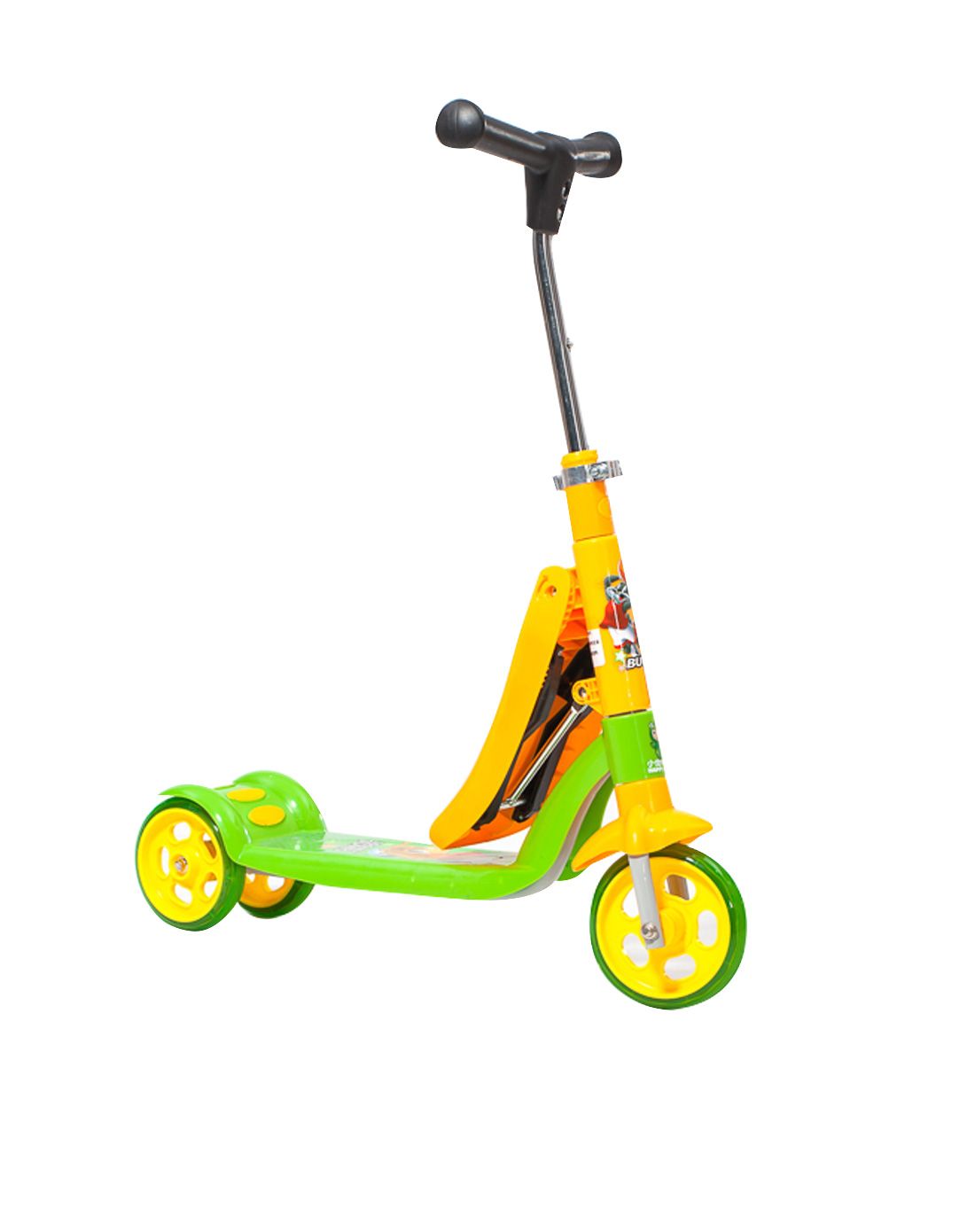 小龙哈彼 可骑行滑板车(黄绿色)