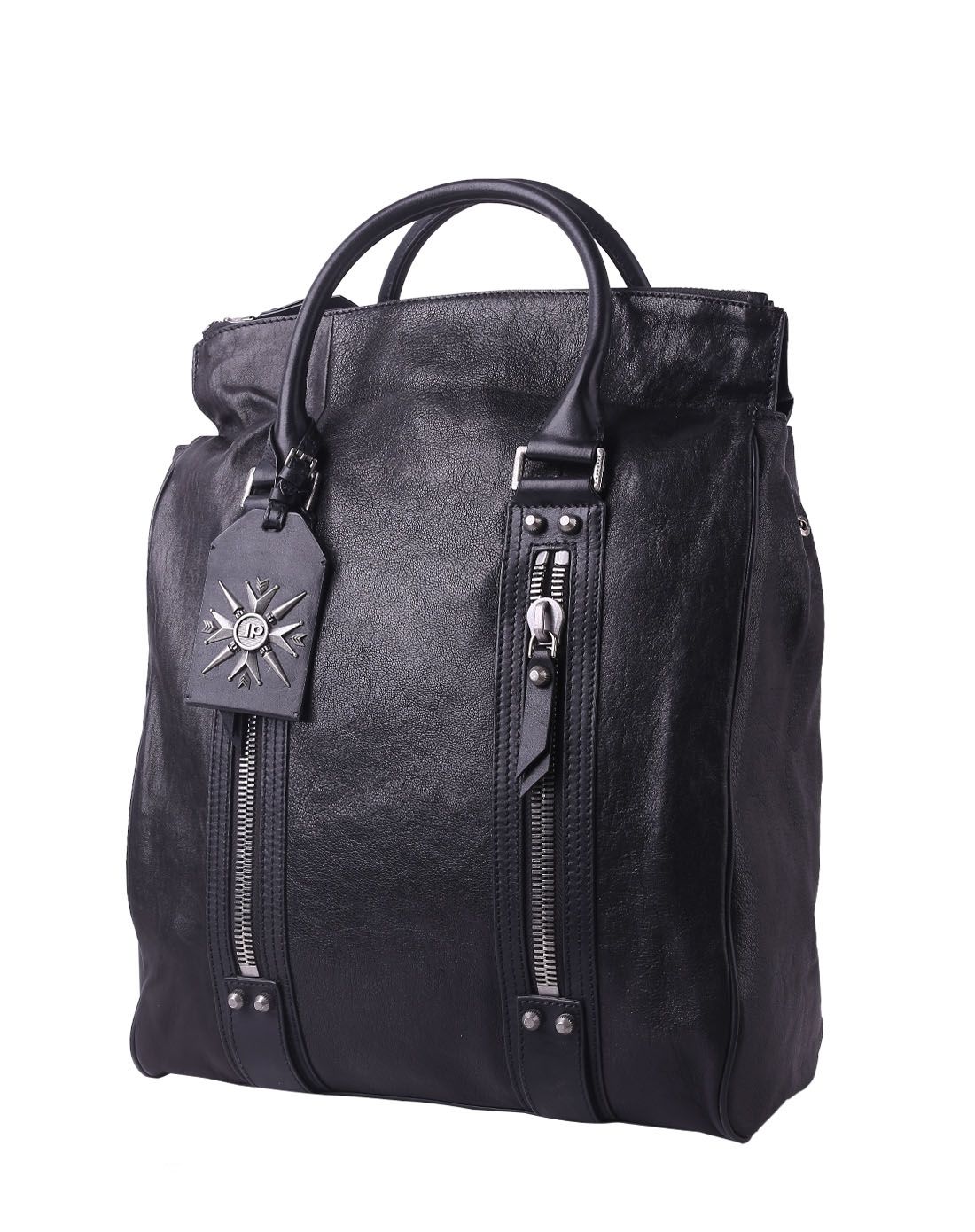 男款黑色羊皮革手提包