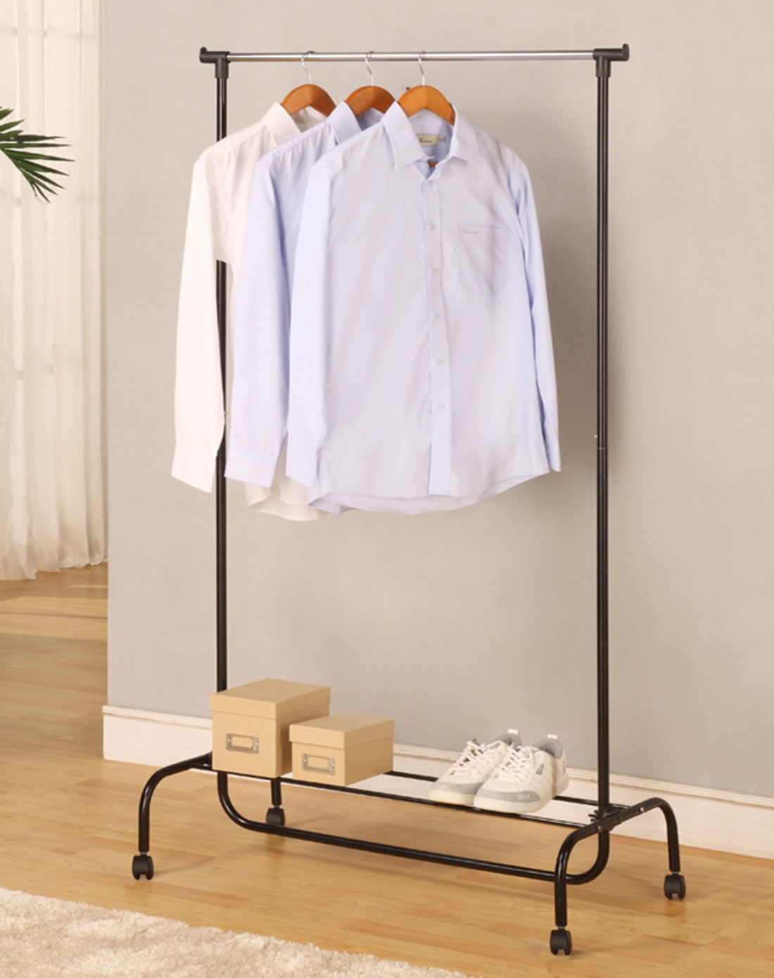 钢管可伸缩落地挂衣架