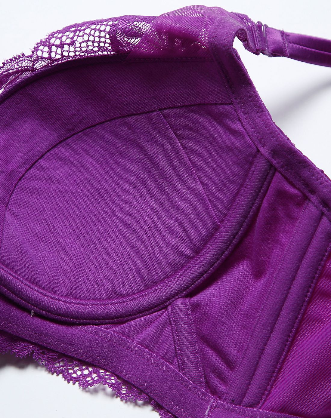 曼妮芬集团内衣品牌女款紫色魅力个性3/4薄杯文胸10810903-090_唯品会