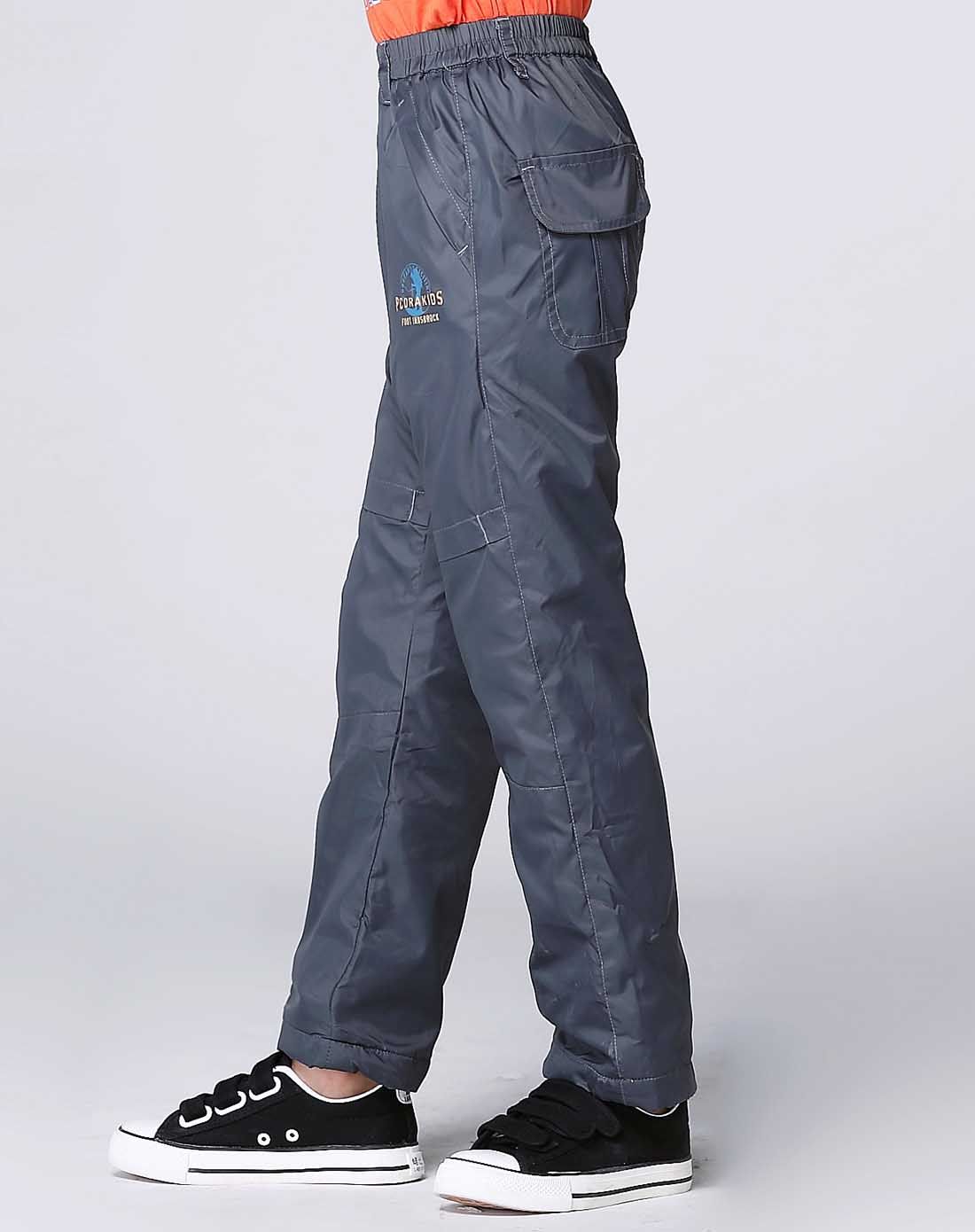 巴柯拉 男童铅灰尼龙夹裤