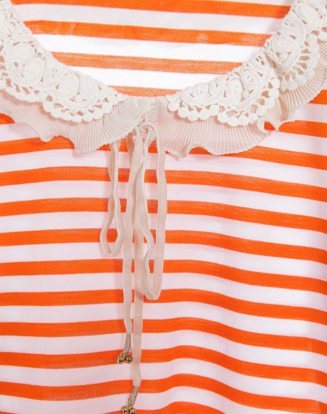 橙白色时尚舒适t恤