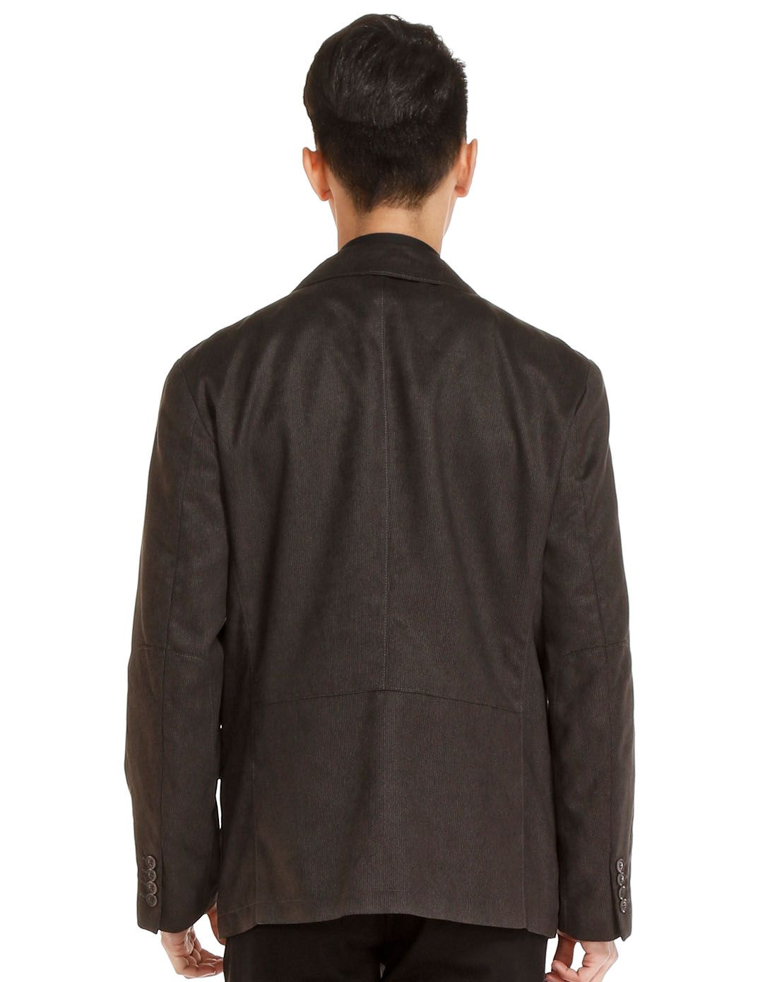 暗灰绿色成熟稳重长袖休闲西装