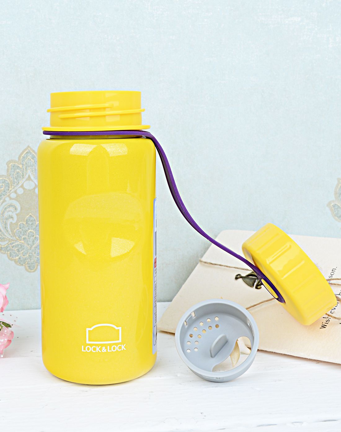 乐扣乐扣炫彩创意便携不锈钢单层水杯 黄色450ml