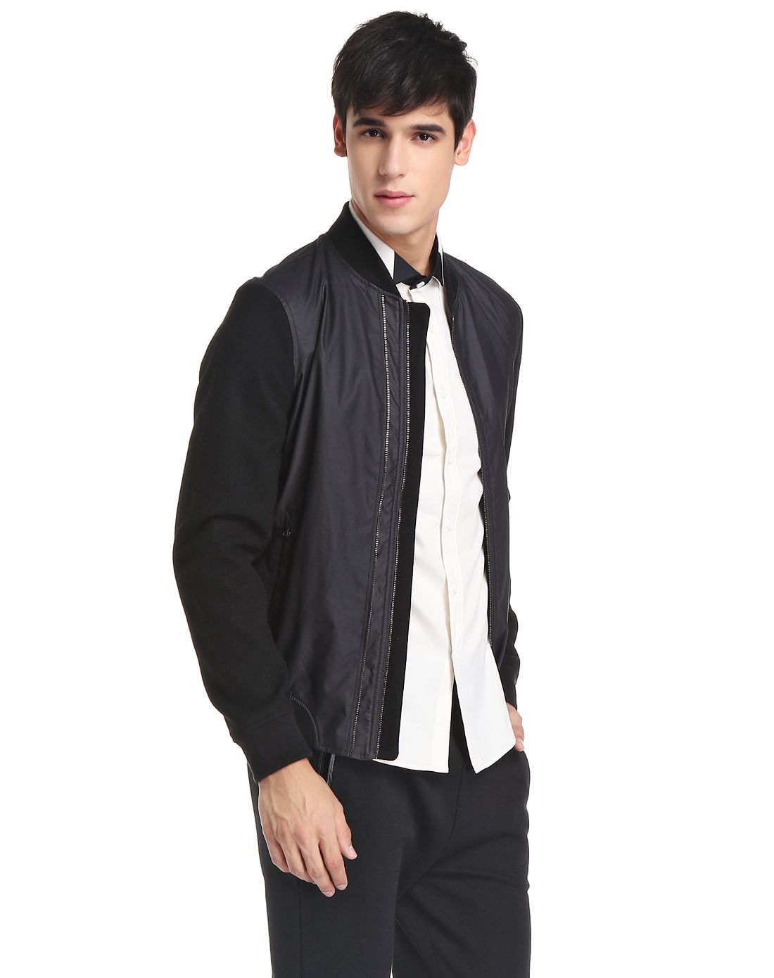 老佛爷秋冬季男装清仓专场casual urban舒适轻便 男款黑色长袖外套