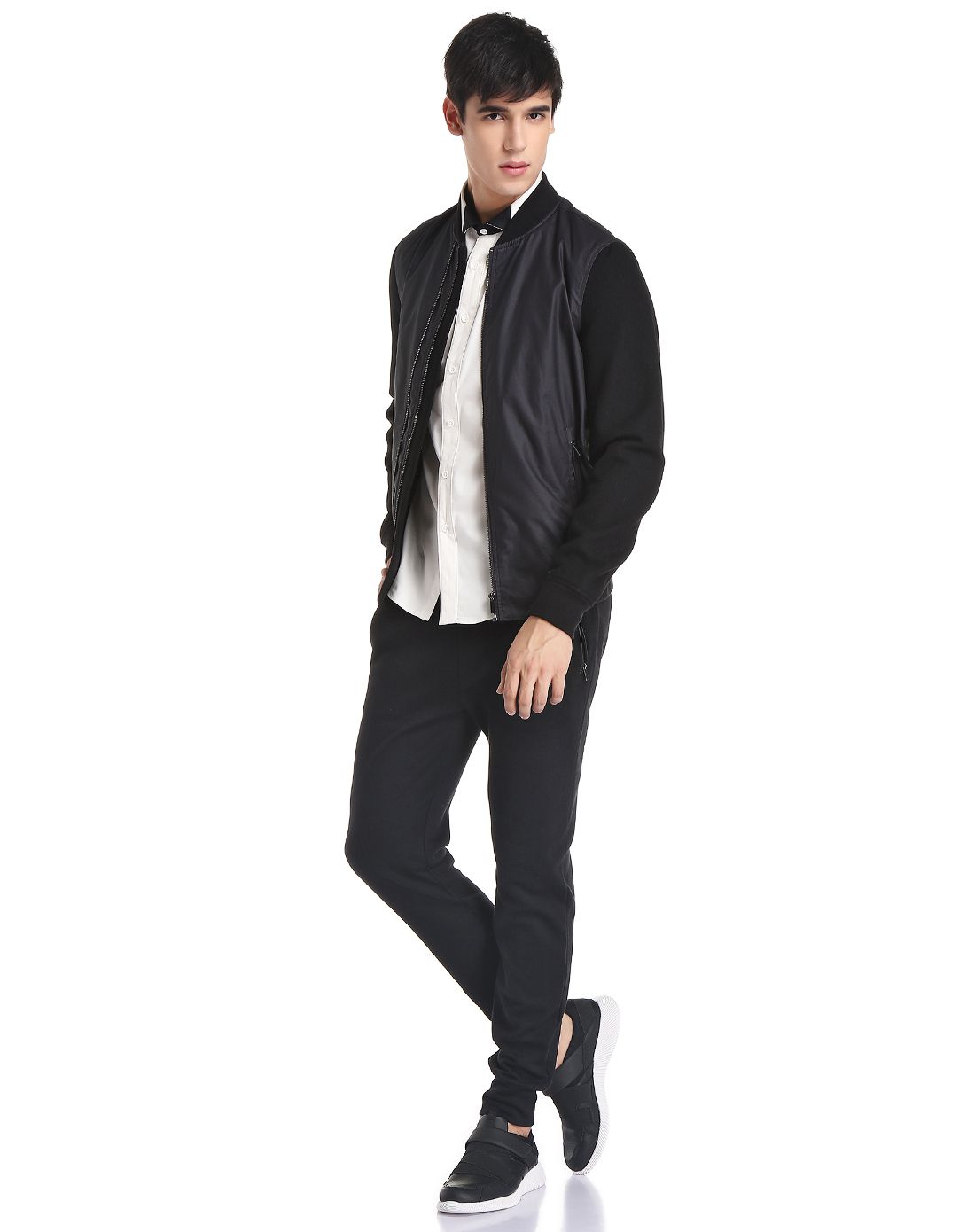 老佛爷秋冬季男装清仓专场casual urban舒适轻便 男款黑色长袖外套