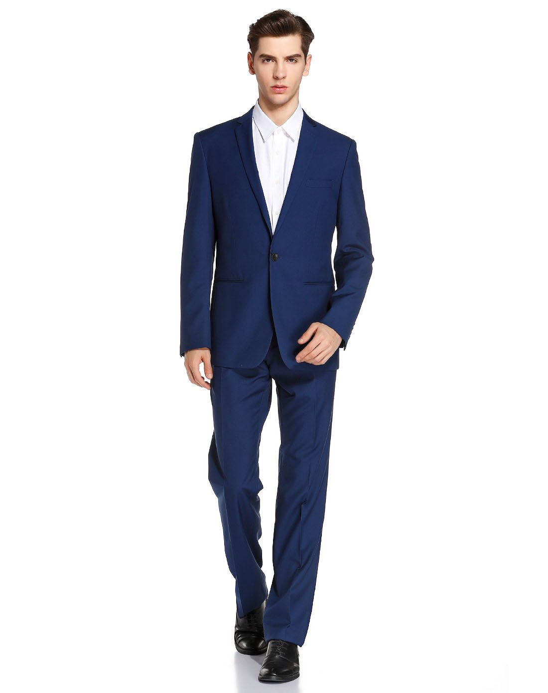 宝蓝色商务款干练绅士西服套装