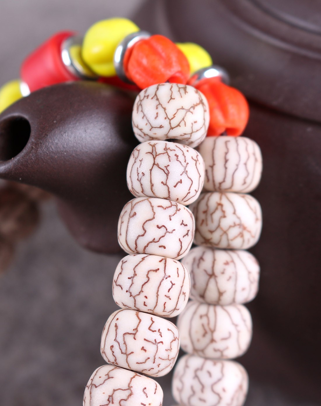 血丝菩提 朱砂手串7*10mm