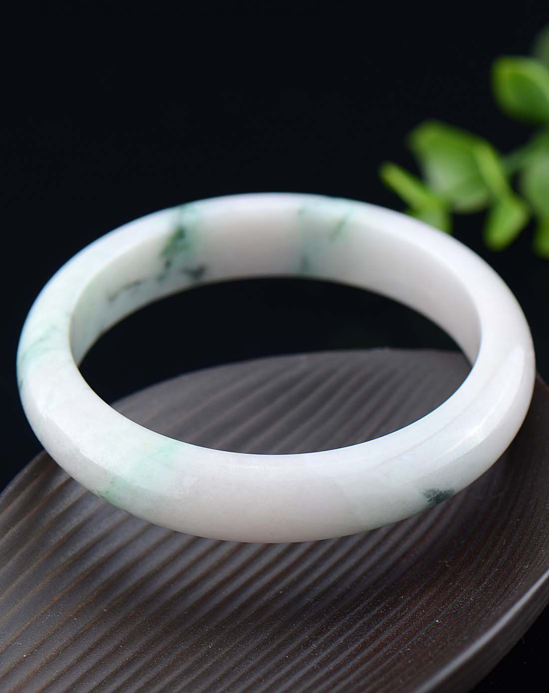 filial&love 豆种飘花翡翠手镯a货附证书