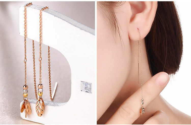 18k金分色k金耳线