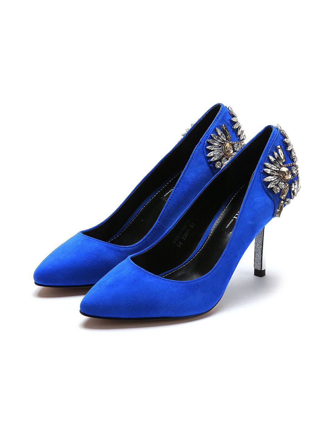 鲜蓝色羊皮时尚单鞋