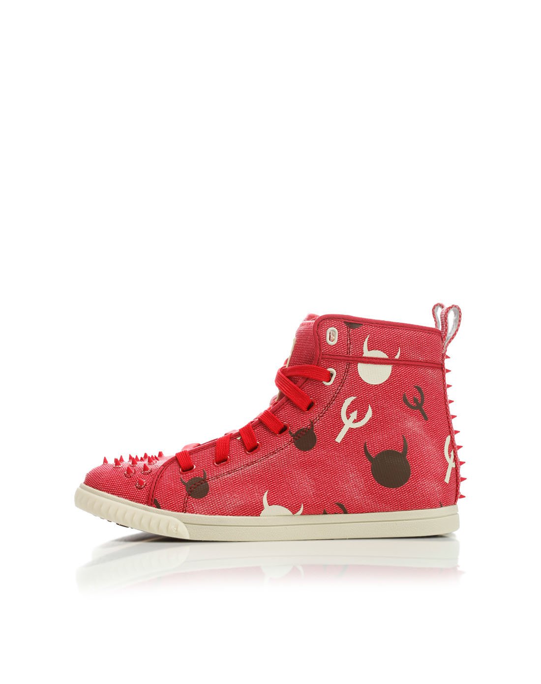 男款红色kruzin crazy horse 疯马哈林时尚联名款做旧高筒休闲鞋