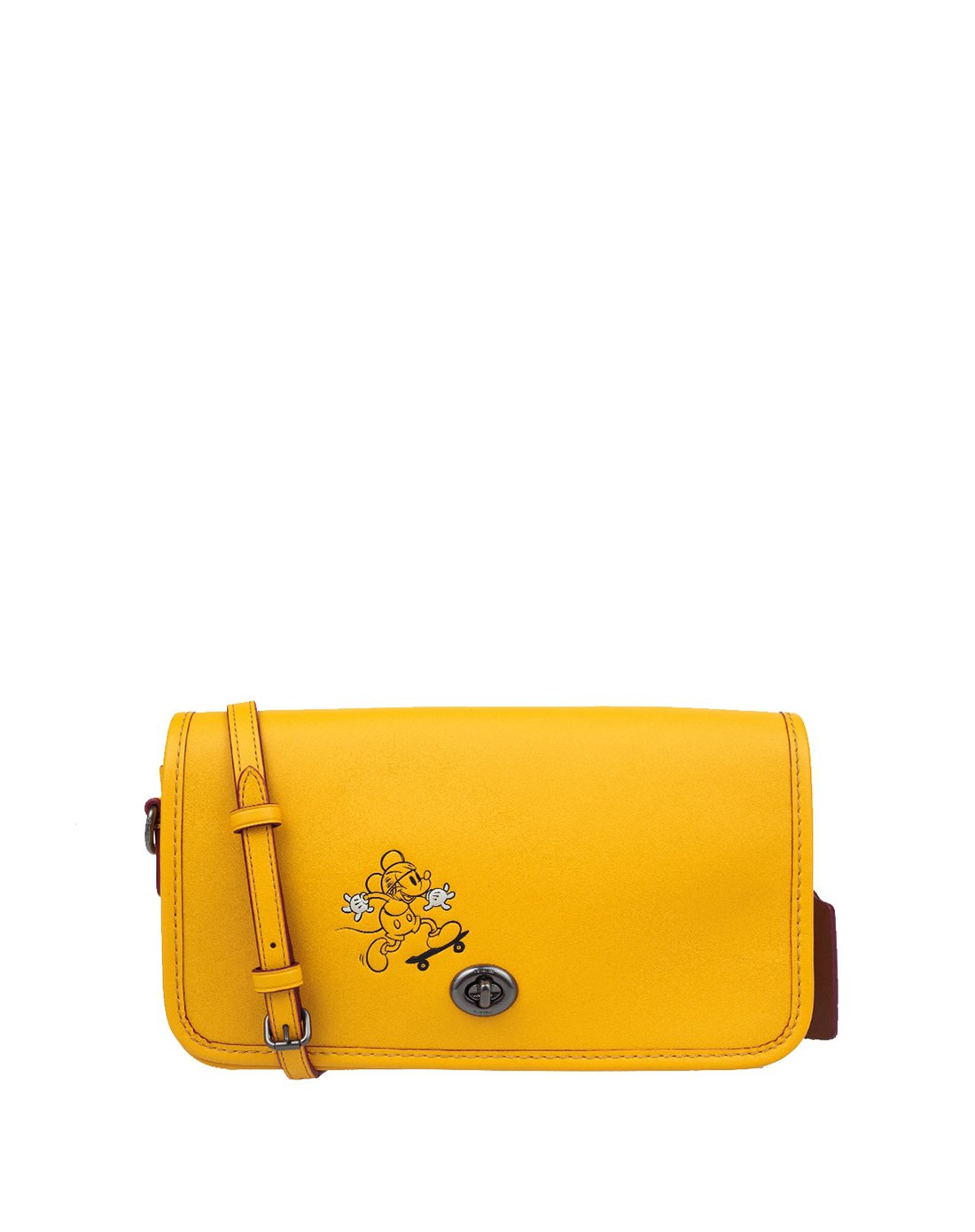 coach 纯皮女士迪斯尼限量款单肩斜挎翻盖包