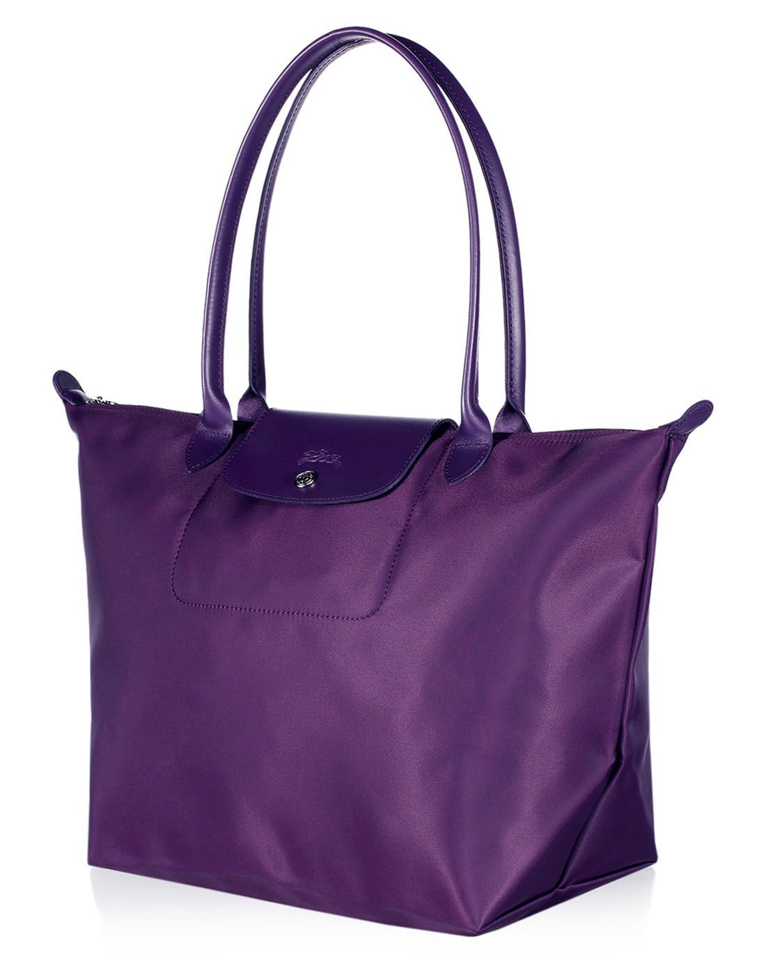 longchamp包包专场 > longchamp 暗紫色加厚短柄大号手提包/单肩包
