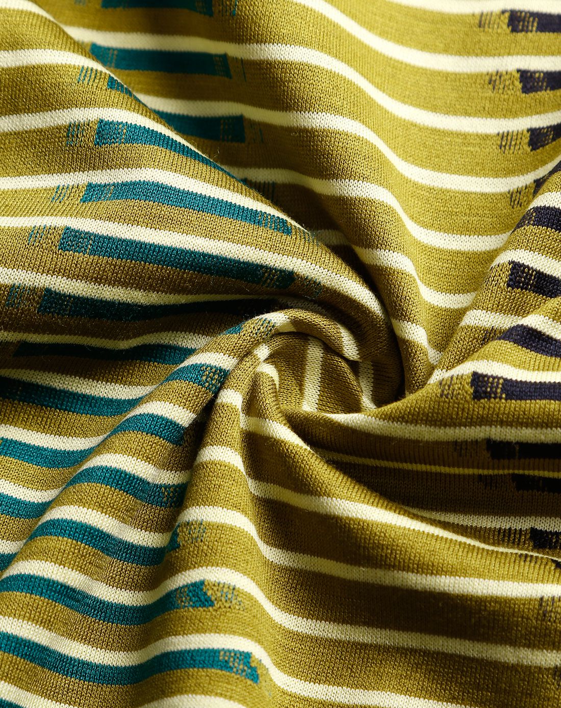 浅橄榄绿/杏色条纹时髦短袖polo衫