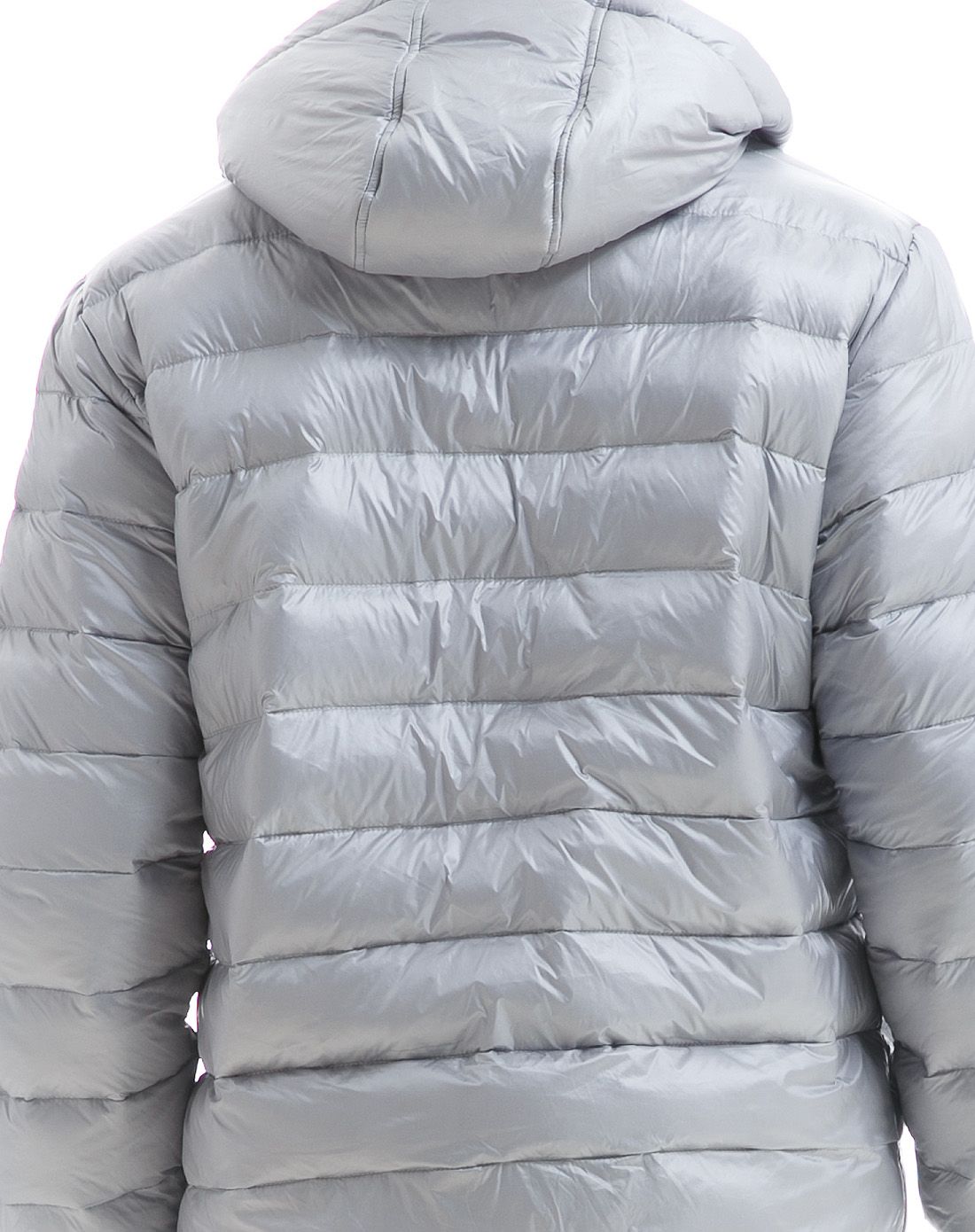 舒适保暖 男款银灰色长袖梭织棉服 连帽假两件