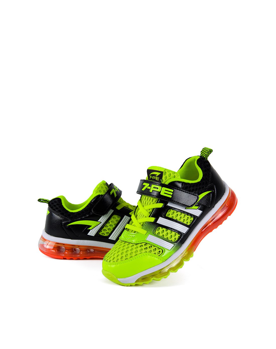 七波辉7-pe男女童鞋七波辉夏单网鞋 男童荧光绿透气时尚网鞋荧光绿b8