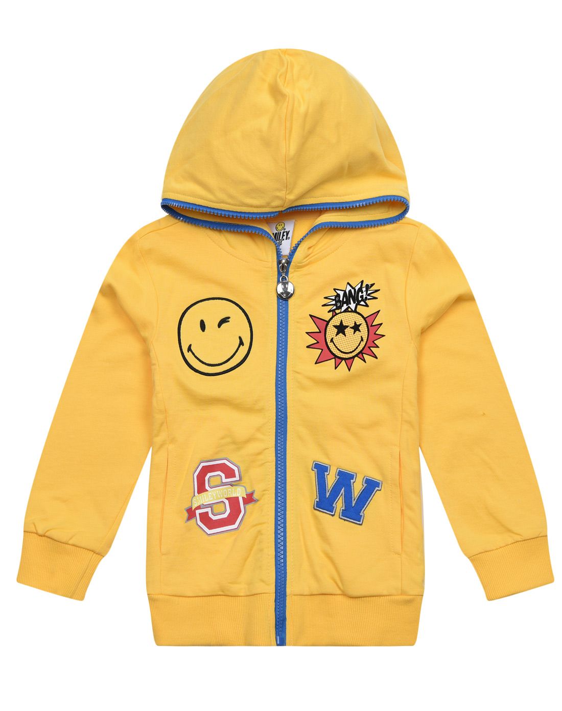 smileyworld男女男童印图浅黄针织长袖附帽外套2qw40701310_唯品会